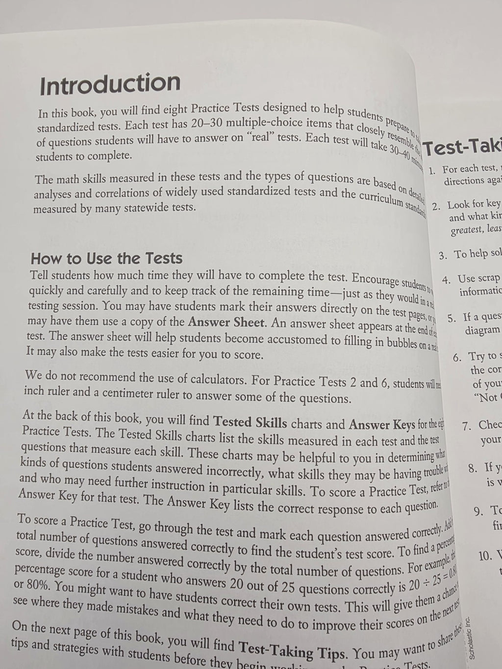 Scholastic Success With Math Tests Grade 3 Study Guide with Answer Key 64p (New)
