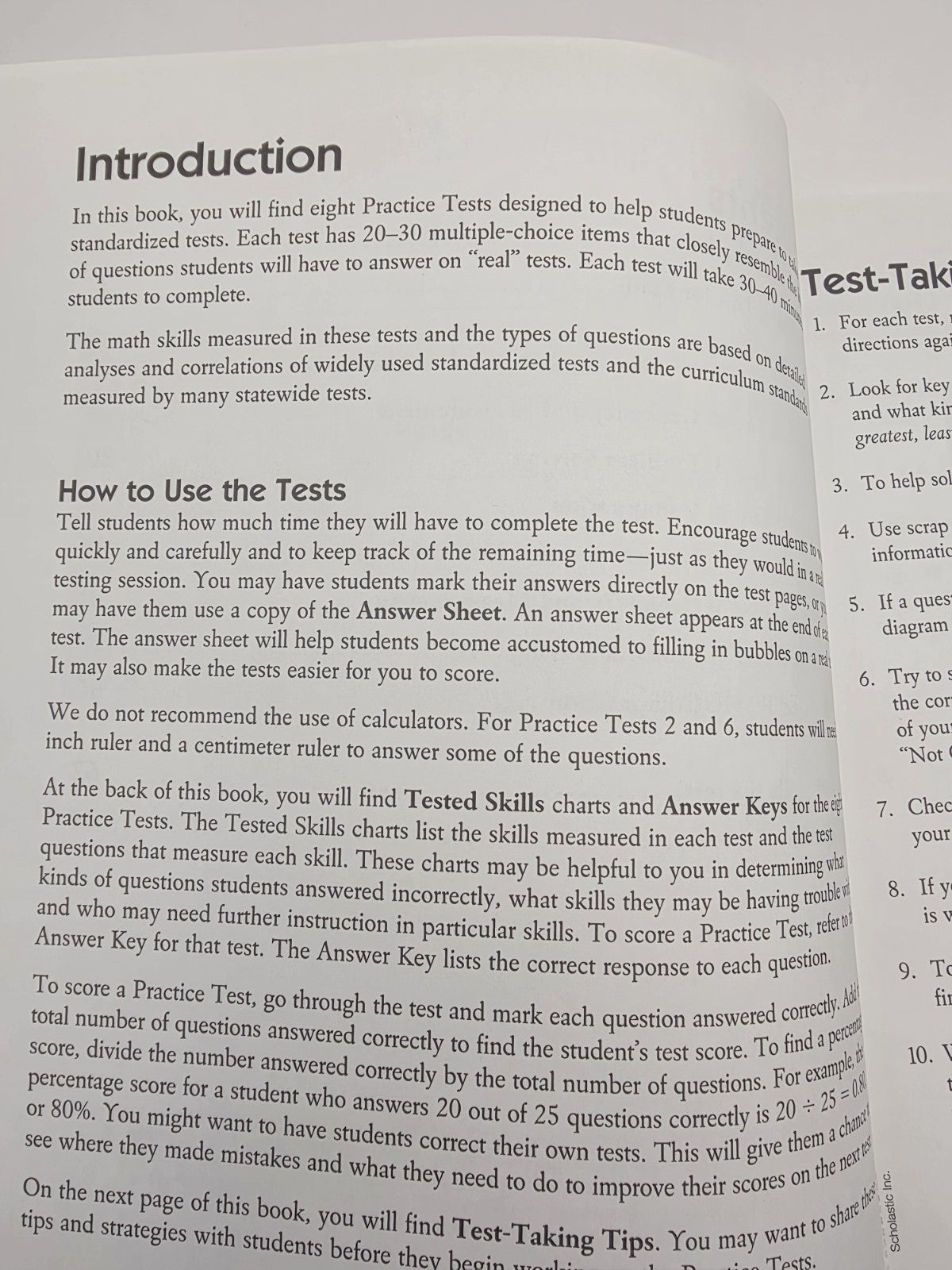 Scholastic Success With Math Tests Grade 3 Study Guide with Answer Key 64p (New)