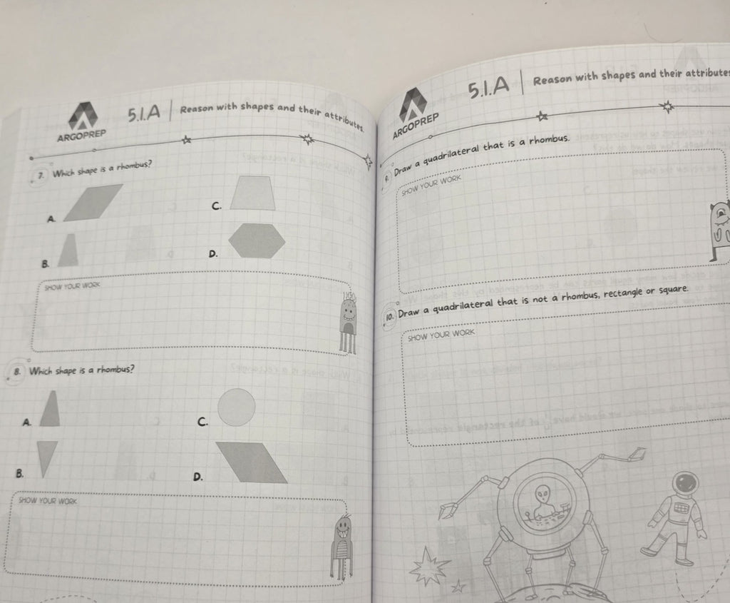 ArgoPrep Introducing Math! Grade 3 Workbook Study Guide 268 pages (New)