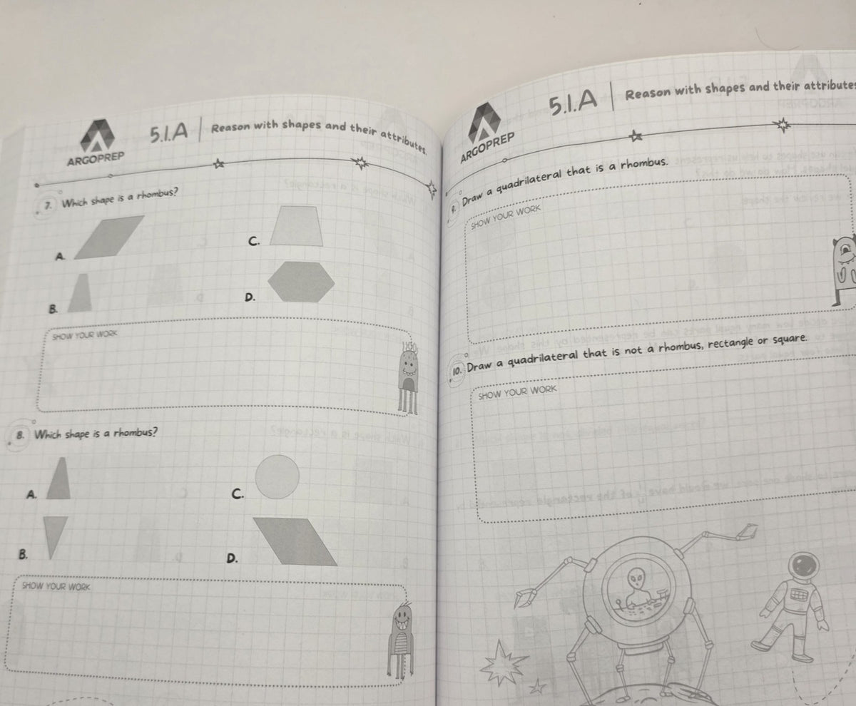 ArgoPrep Introducing Math! Grade 3 Workbook Study Guide 268 pages (New)