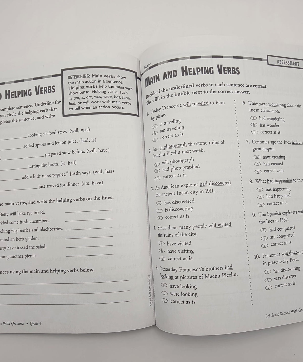 Scholastic Success With Grammar Grade 4 Workbook (New)