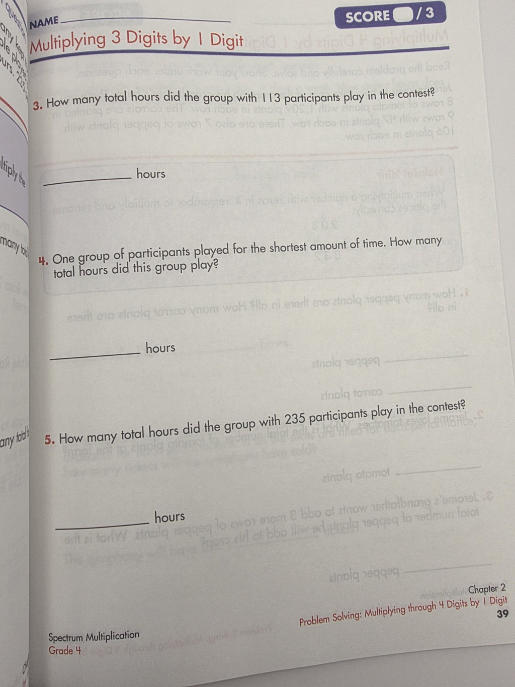 Spectrum Multiplication Grade 4 Workbook w/Answer Key Pretests Posttests (New)