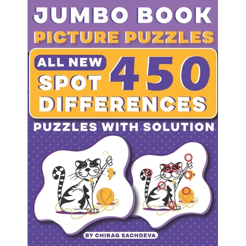 Jumbo Book Picture Puzzles: All New - Spot 450 Differences! Brain Games: How Many Differences Can You Find?: Activity Book