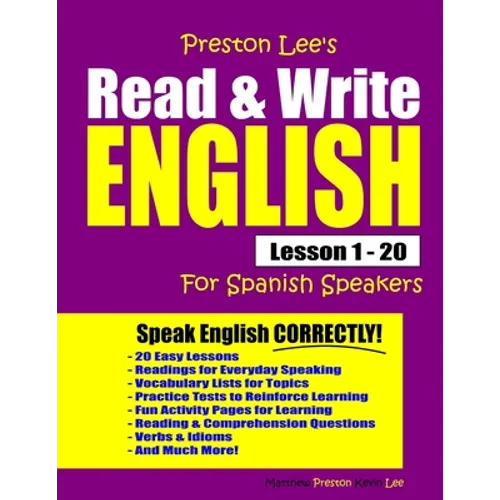 Preston Lee's Read & Write English Lesson 1 - 20 For Spanish Speakers